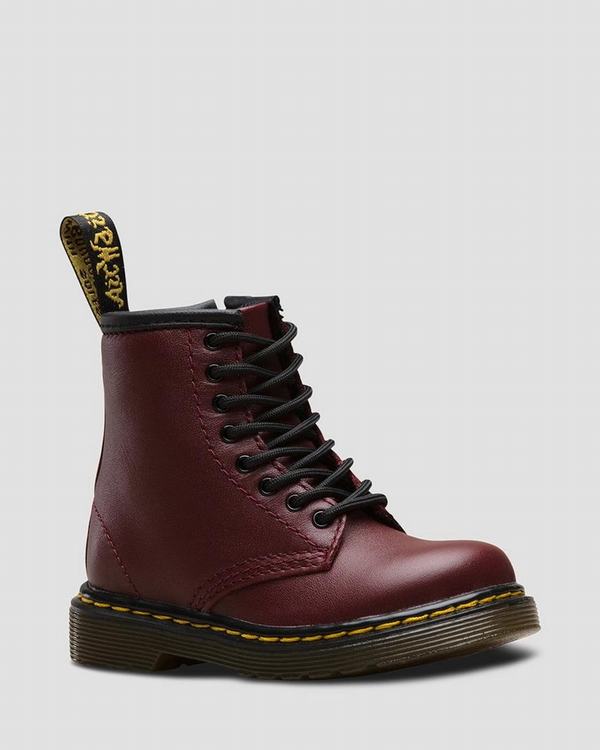 Dr Martens Dětské Kotníkové Boty Toddler 1460 Softy T Červené, CZ-456293